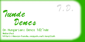 tunde dencs business card